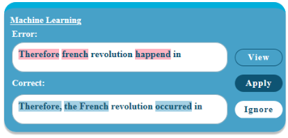 Scribendi AI can implement multiple corrections and improvements to writing in a single suggestion. 